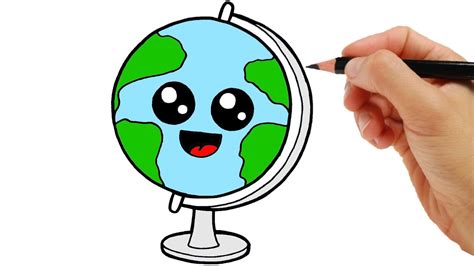 HOW TO DRAW EARTH KAWAII EASY - YouTube