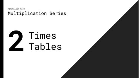 Minimalist Multiplication - 2 Times Tables - YouTube