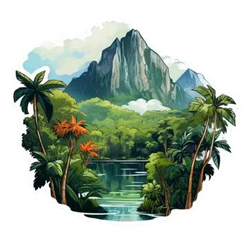 Beautiful Amazon Rainforest South America Sticker, Rainforest, Sticker, Wonders PNG Transparent ...