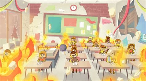 Chaotic And Burning Classroom GIF | GIFDB.com