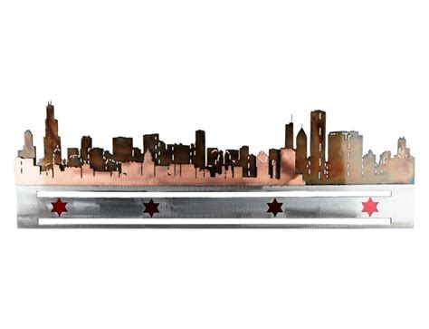 Chicago Flag Skyline Art - A new twist on a Chicago skyline theme!