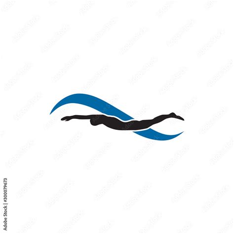 Swimmer logo design vector template Stock Vector | Adobe Stock