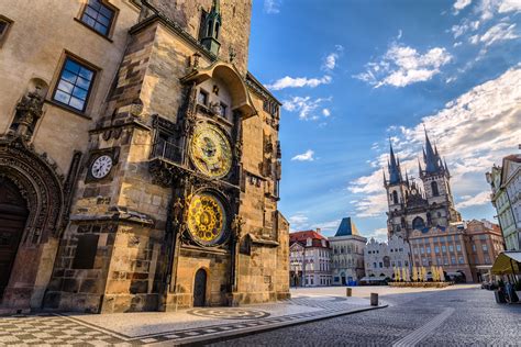 Prague Old Town Square And Astronomical Clock Tower, Prague, Cze ...