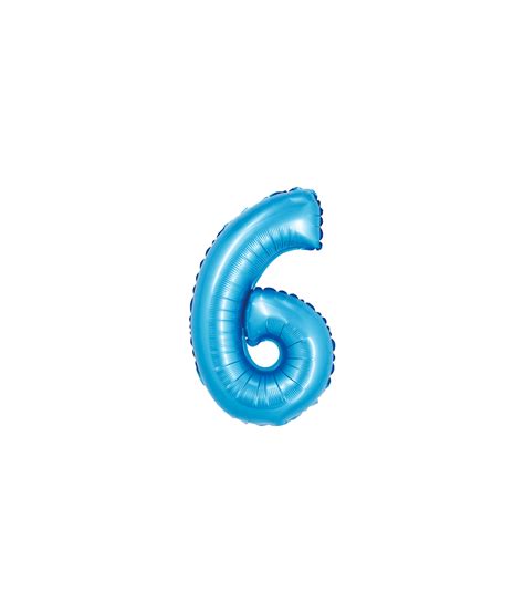 Pastel Blue Foil Number Balloon 6 | LookSharpStore