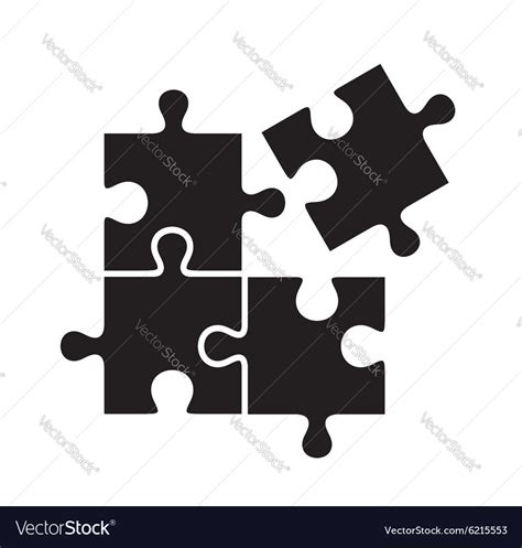 Black puzzles Royalty Free Vector Image - VectorStock