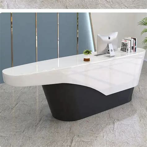 Modern Marble Metal Gold-plated Reception Desk - Sleek and Luxurious ...