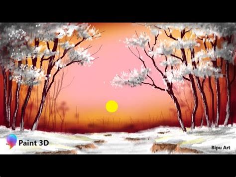 How to Draw - in computer| Paint 3D tutorial | Paint 3D | computer drawing | scenery drawing ...