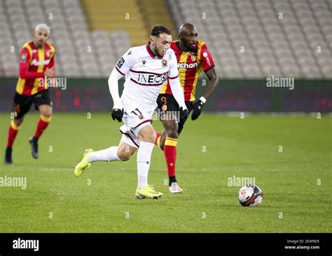 Amine Gouiri of Nice, Seko Fofana of Lens during the French ...