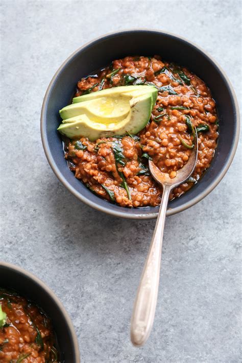 red lentils and spinach recipe