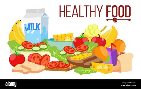 Healthy Food Vector. Help Health-Care. Healthy Eating Concept. Health ...