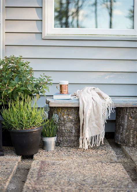 Easy DIY Rustic Log & Reclaimed Wood Garden Bench | The DIY Mommy