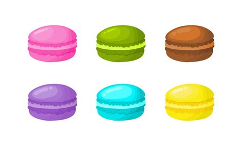 cartoon macaroon set on white background for cafe or restaurant 691973 ...