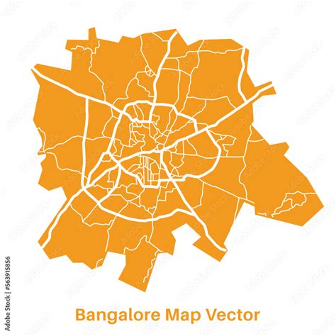 Detailed vector Bangalore map, Bangalore city map, Bangalore map ...