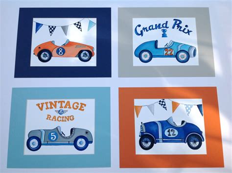 Race car art prints vintage race car art boy race car art