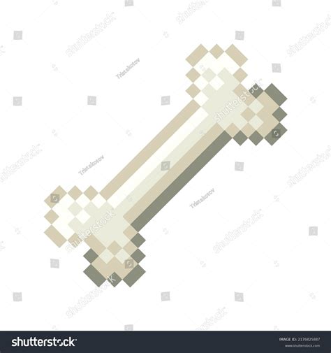 Pixel Art Bone Isolated Vector File Stock Vector (Royalty Free ...