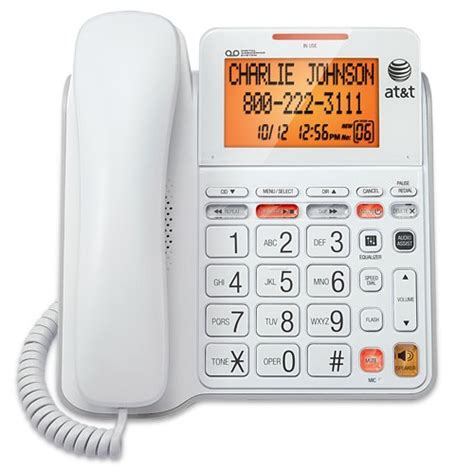 AT&T CL4940 Corded Standard Phone with Answering System and Backlit Display, White – Business ...