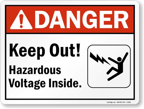 Keep Out Hazardous Voltage Inside Sign