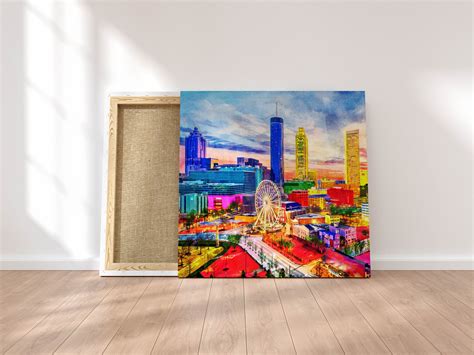 Atlanta Georgia Abstract Skyline Canvas Print - Etsy