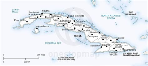 🇨🇺 Free Vector Map of Cuba Outline | One Stop Map