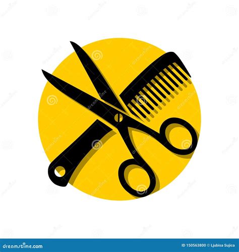 Simple Scissors Comb Hair Salon Logo Illustration Stock Vector - Illustration of hairstyle ...