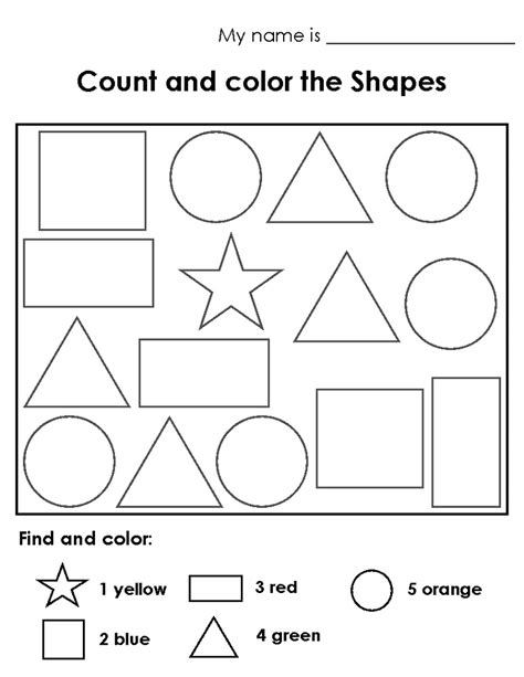 Color By Shape Printable - Printable Word Searches