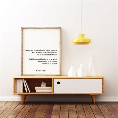 Marilyn Monroe Quote Print Black & White Wall Art Quote Print - Etsy