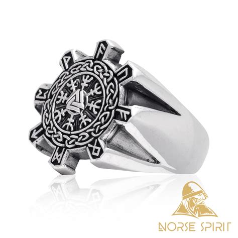 925 Sterling Silver Open Cut Helm of Awe Ring | Viking jewelry, Norse jewelry, Viking ring