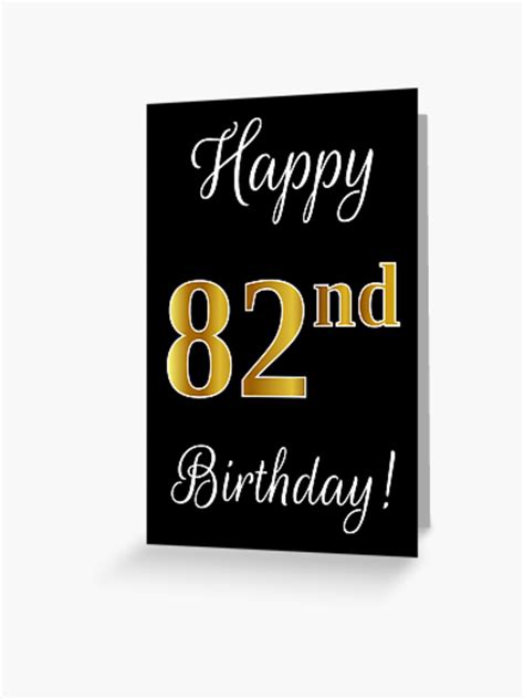 Free download Elegant Faux Gold Look Number Happy 82nd Birthday Black [750x1000] for your ...