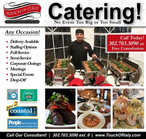 Catering - Touch Of Italy | Cape Gazette