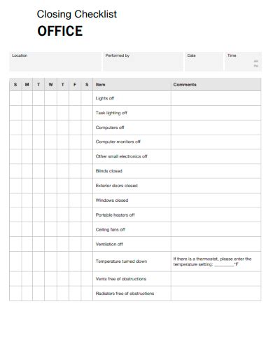 FREE 20+ Closing Checklist Samples in MS Word | Google Docs | Apple Pages | PDF