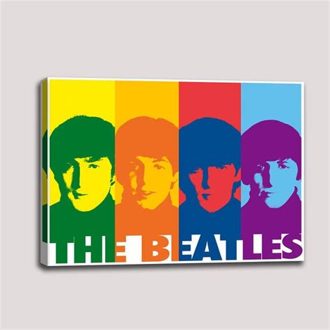 The Beatles Wall Art Pop Art Canvas Beatles Canvas Print Pop Art Photo ...