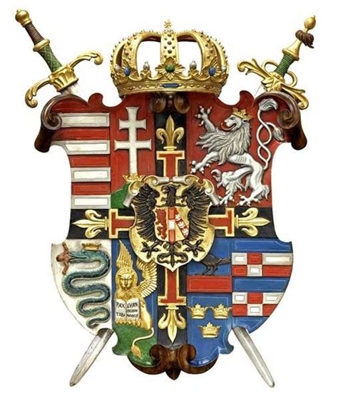 Composed arms of the Habsburg territories, date unknown. | Coat of arms, Heraldry, Family crest