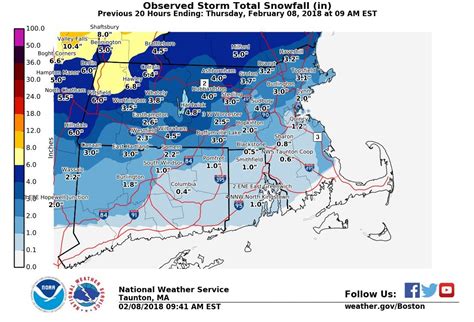 Map: Here’s how much it snowed in Massachusetts Wednesday