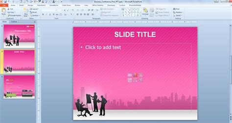 Free Business Conference Pink PowerPoint Template