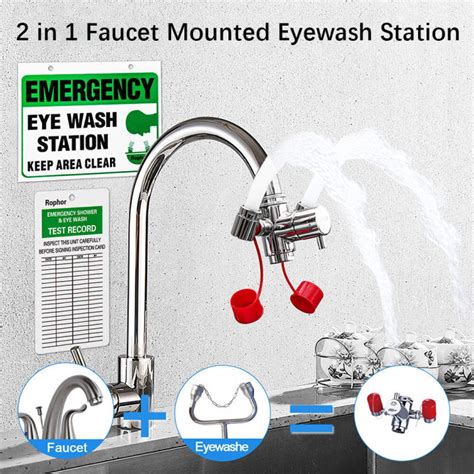 Faucet Mounted Eyewash Station – Reliable First AID Emergency Eye Wash Unit for Sink Attachment ...