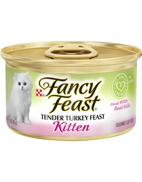 FANCY FEAST Grain Free Pate Kitten Tender Turkey Case 24/3oz. - The Fish & Bone