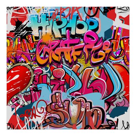 Cool graffiti word art home decor poster | Zazzle | Mots graffiti ...