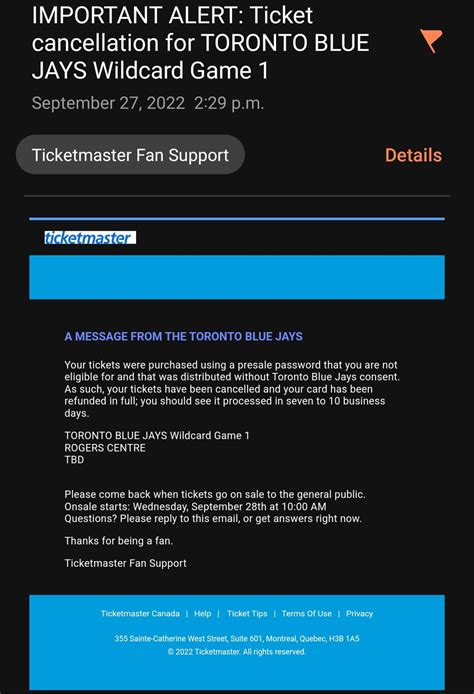 Wild card game 1 tickets voided : r/Torontobluejays