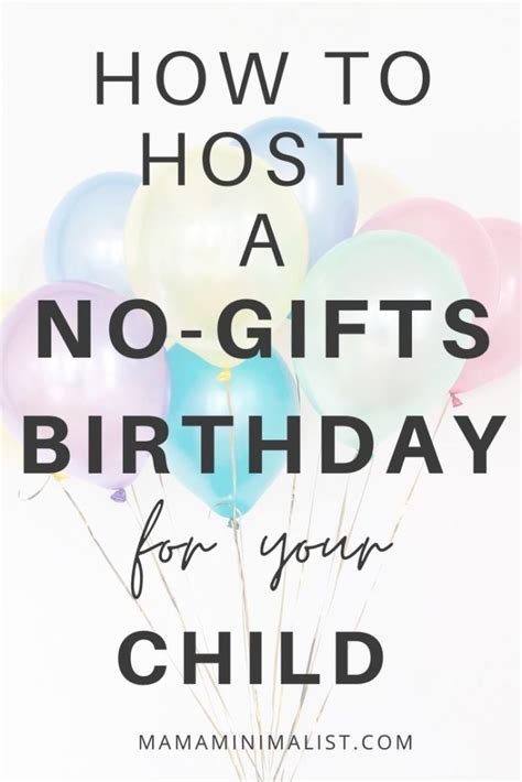 How to Host a No-Gifts Birthday Party for your Child - Mama Minimalist