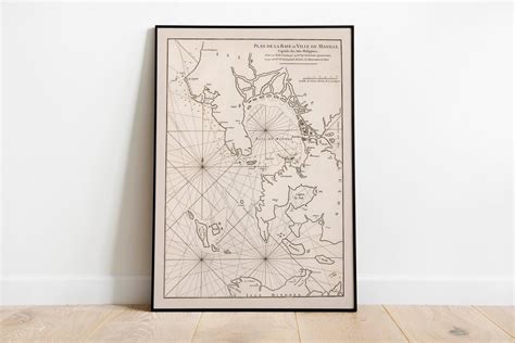 Nautical Chart of Bay and City of Manila 1810 Old Map Wall Decor Vintage Map Wall Art Poster ...