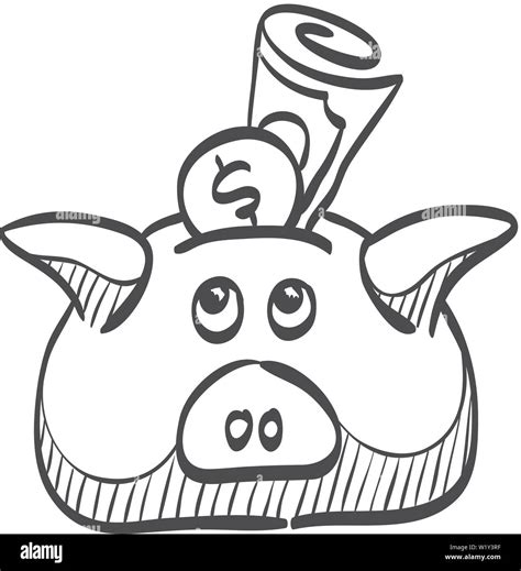 Coin piggy bank icon in doodle sketch lines. Saving, kids, bank Stock Vector Image & Art - Alamy