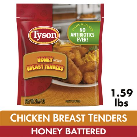 Tyson Fully Cooked Honey Battered Frozen Chicken Breast Tenders (25.5 ...