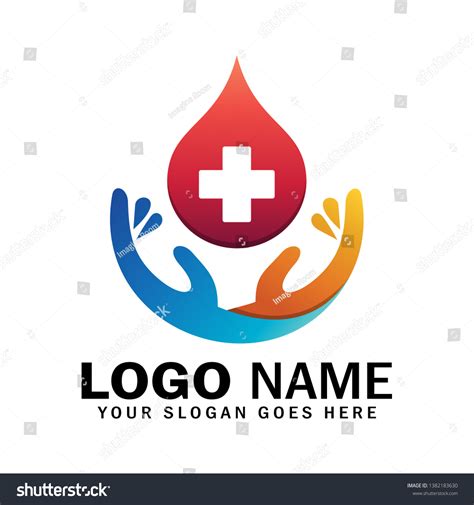 Hand Blood Logo Two Hands Hold Stock Vector (Royalty Free) 1382183630 ...