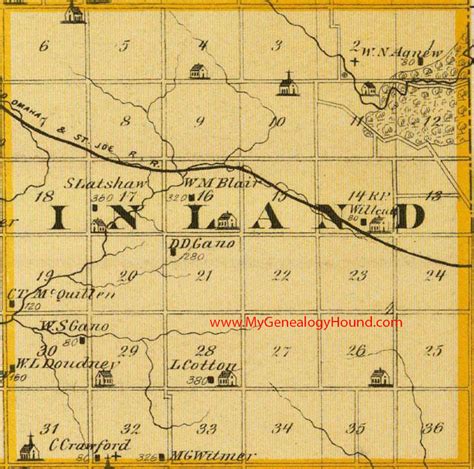 Inland Township, Cedar County, Iowa 1875 Map