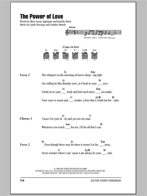 The Power Of Love by Celine Dion - Guitar Chords/Lyrics - Guitar Instructor