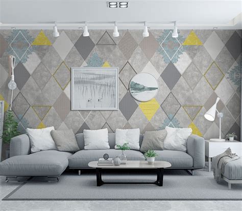 Geometric Square Shape Modern Wallpaper Self Adhesive Peel and - Etsy