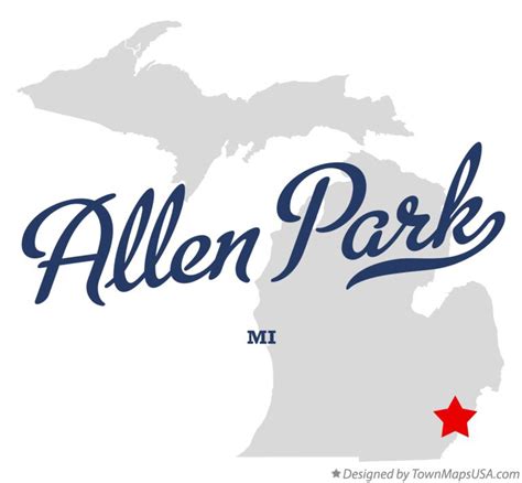 Map of Allen Park, MI, Michigan