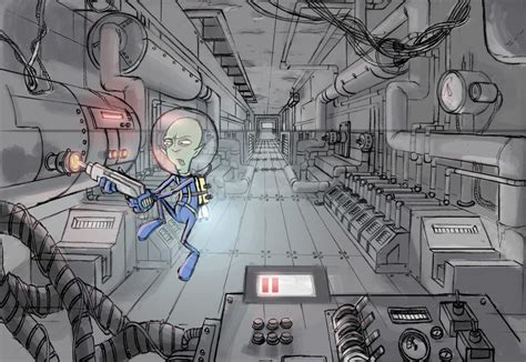 spaceship engine room by drone-otd-obsone on DeviantArt