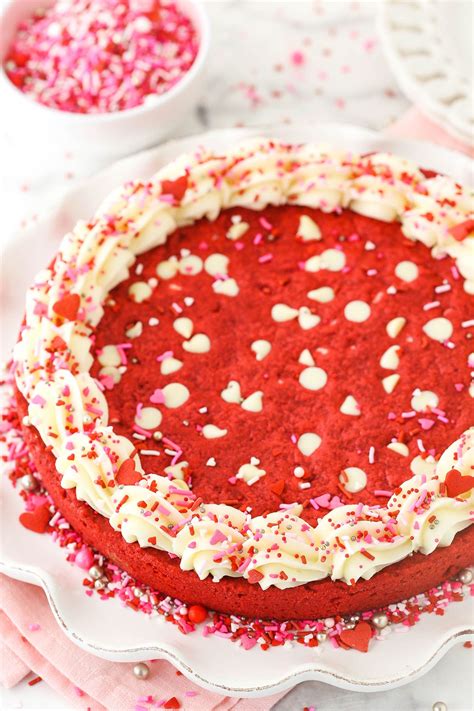 Soft & Chewy Red Velvet Cookie Cake Recipe | Life Love & Sugar