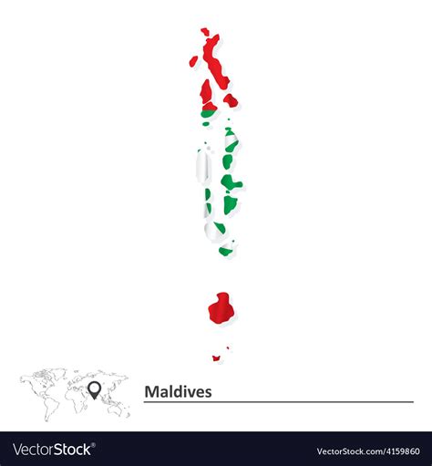 Map of maldives with flag Royalty Free Vector Image